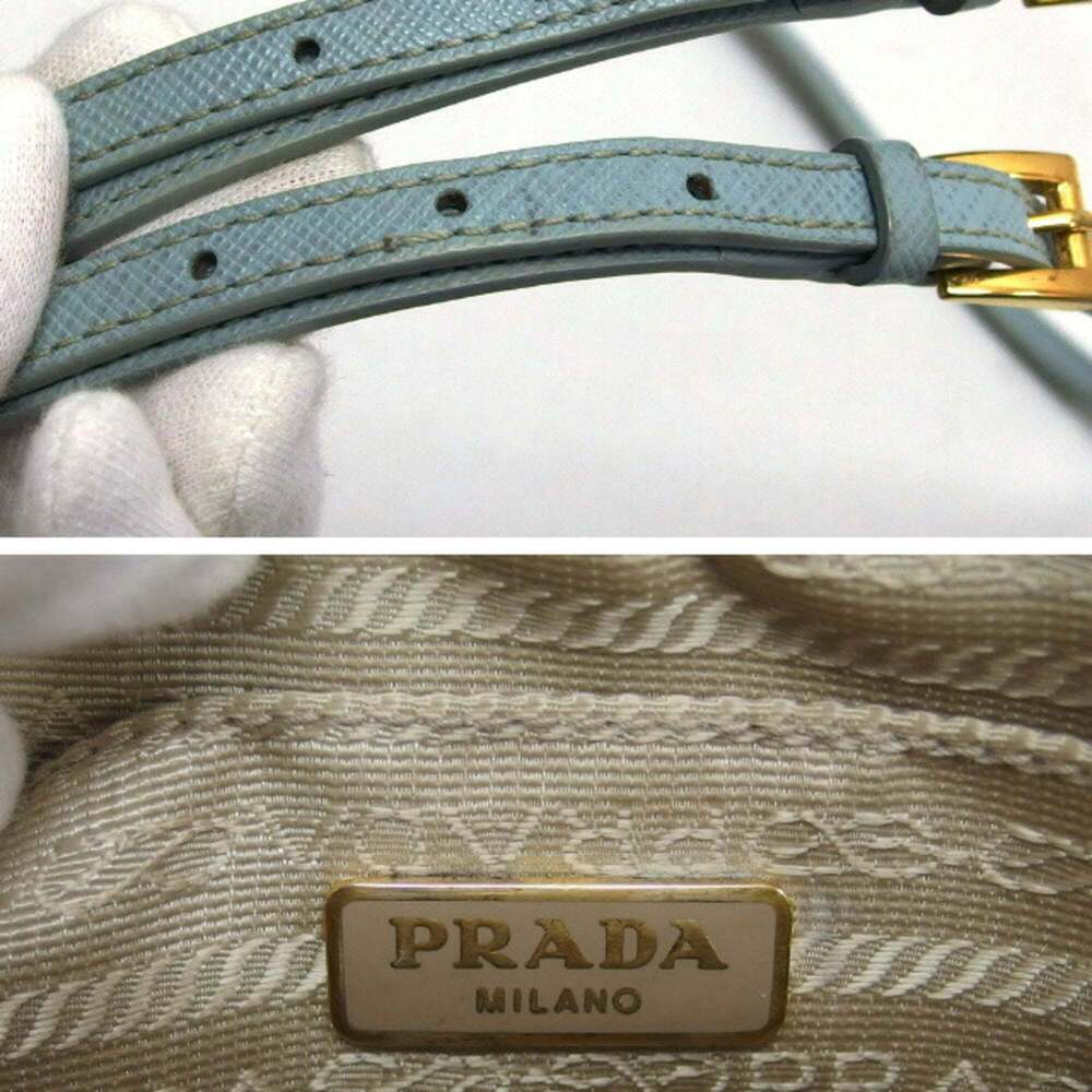 PRADA Blue Saffiano Shoulder Bag - Picture 8 of 11